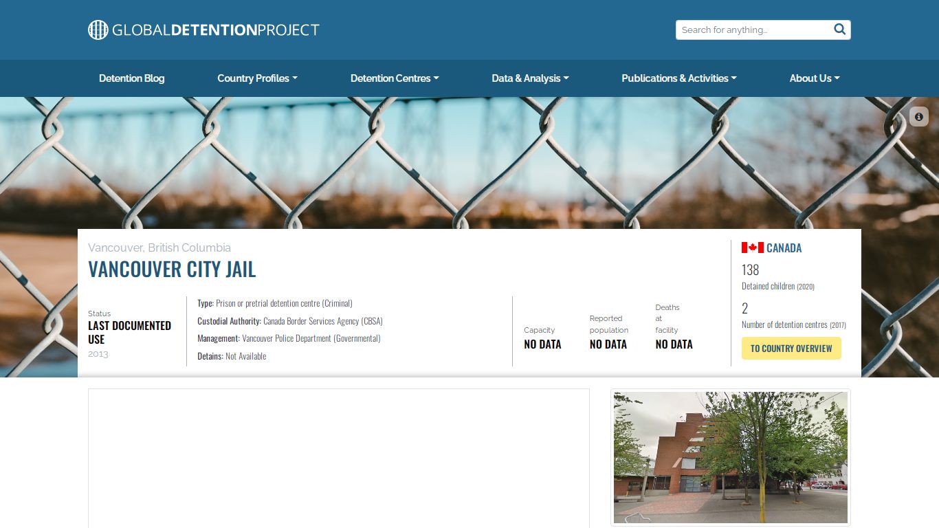 Vancouver City Jail – Global Detention Project | Mapping immigration ...